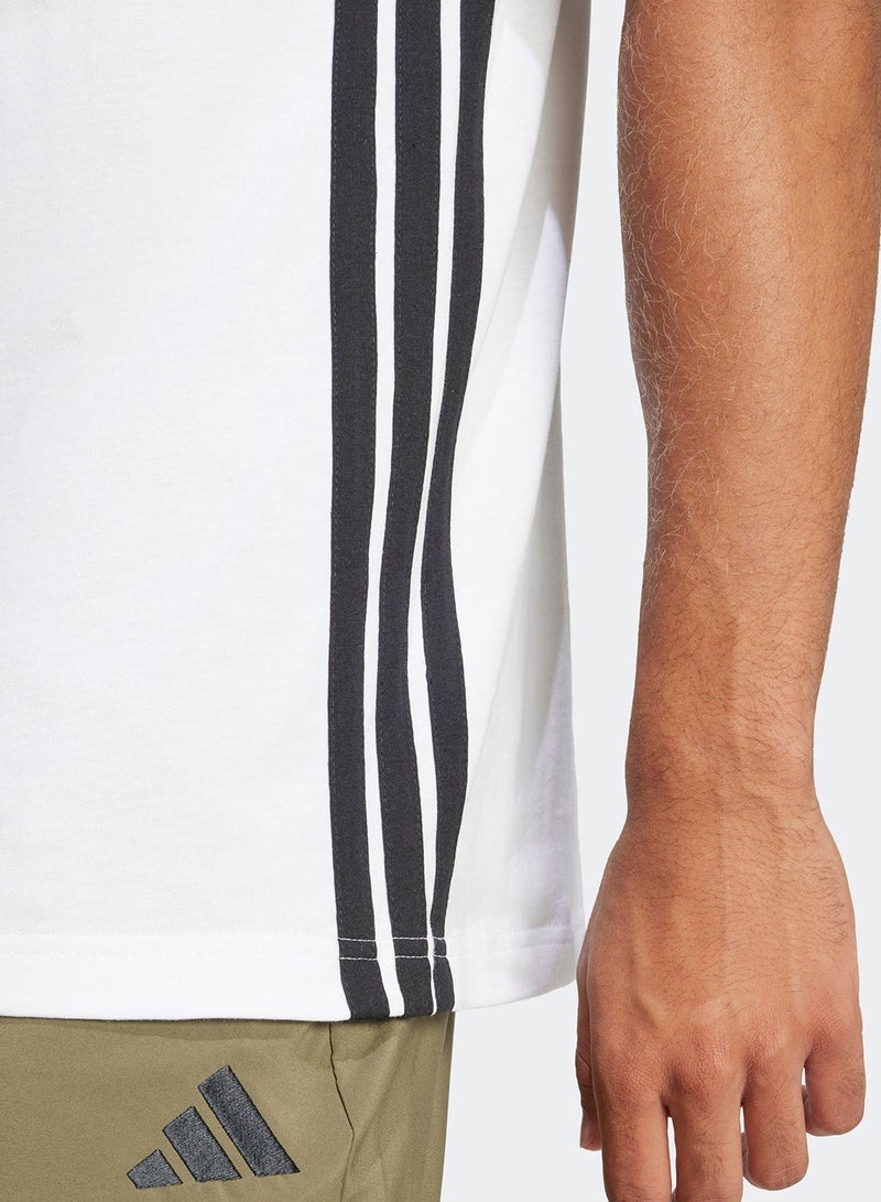 Adidas Essential 3 Stripe Single Jersey T-Shirt - Image 3